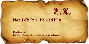 Mailáth Miklós névjegykártya